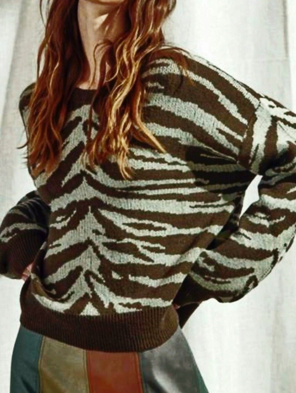 Storia Zebra Animal Print Sweater